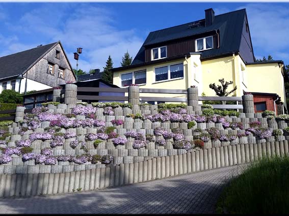 Haus mit den Ferienwohnungen im Sommer